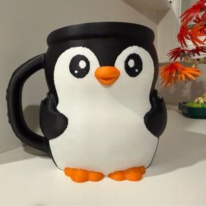 Cute Penguin Ice Cream Pint Holder 3D Printed Spoon Holder Novelty Gift